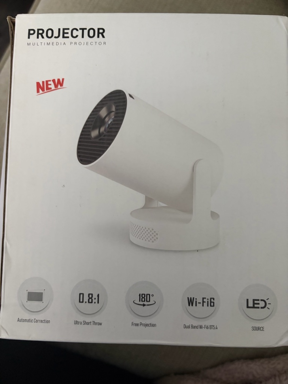WiFi Mini Smart Projector - White HY300 PRO Projector 4k Support 1080P Full HD - Picture 2 of 6